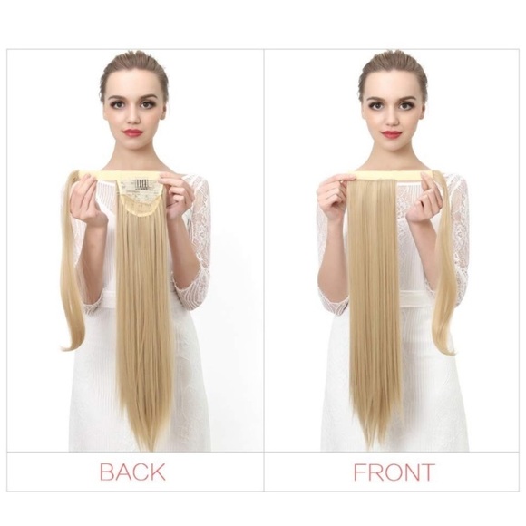 ✨24” #6 DARK BROWN STRAIGHT CLIP ON PONYTAIL.*NWT* main image 4